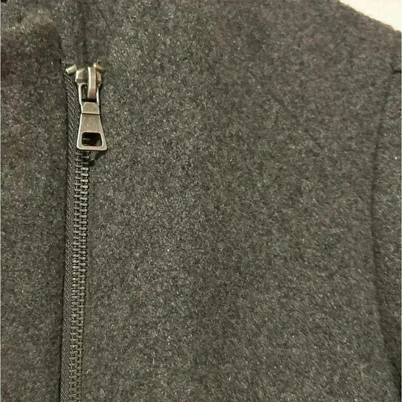 Mossimo Charcoal Grey Wool Blend Coat | Asymmetrical Zip | Size L - Picture 3 of 10